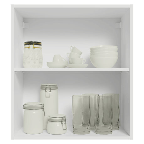 Mueble Superior de Cocina Vik Blanco y Verde 60x66cm con Dos Entrepaños y Una Puerta - MUEBLES SUPERIORES DE COCINA | Bylmo