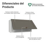 Mueble Superior de Cocina Vik Blanco y Gris 60x33cm con Un Entrepaño y Una Puerta - MUEBLES SUPERIORES DE COCINA | Bylmo
