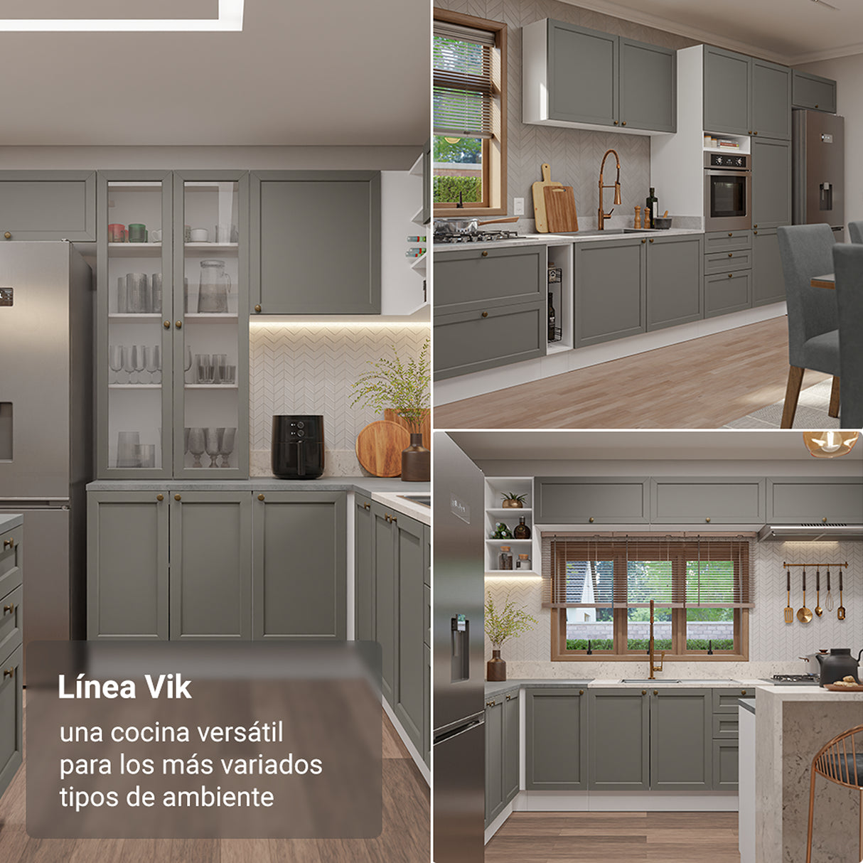 Mueble Superior de Cocina Vik Blanco y Gris 60x33cm con Un Entrepaño y Una Puerta - MUEBLES SUPERIORES DE COCINA | Bylmo