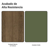 Mueble Superior de Cocina Vik Marrón y Verde 60x33cm con Un Entrepaño y Una Puerta