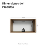 Mueble Superior de Cocina Vik Marrón y Verde 60x33cm con Un Entrepaño y Una Puerta