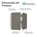Mueble Superior de Cocina Vik Blanco y Gris 70x66cm con Dos Entrepaños y Dos Puertas