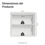 Mueble Superior de Cocina Vik Blanco y Gris 70x66cm con Dos Entrepaños y Dos Puertas
