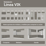 Mueble Superior de Cocina Vik Blanco y Gris 70x66cm con Dos Entrepaños y Dos Puertas