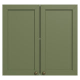 Mueble Superior de Cocina Vik Blanco y Verde 70x66cm con Dos Entrepaños y Dos Puertas - MUEBLES SUPERIORES DE COCINA | Bylmo