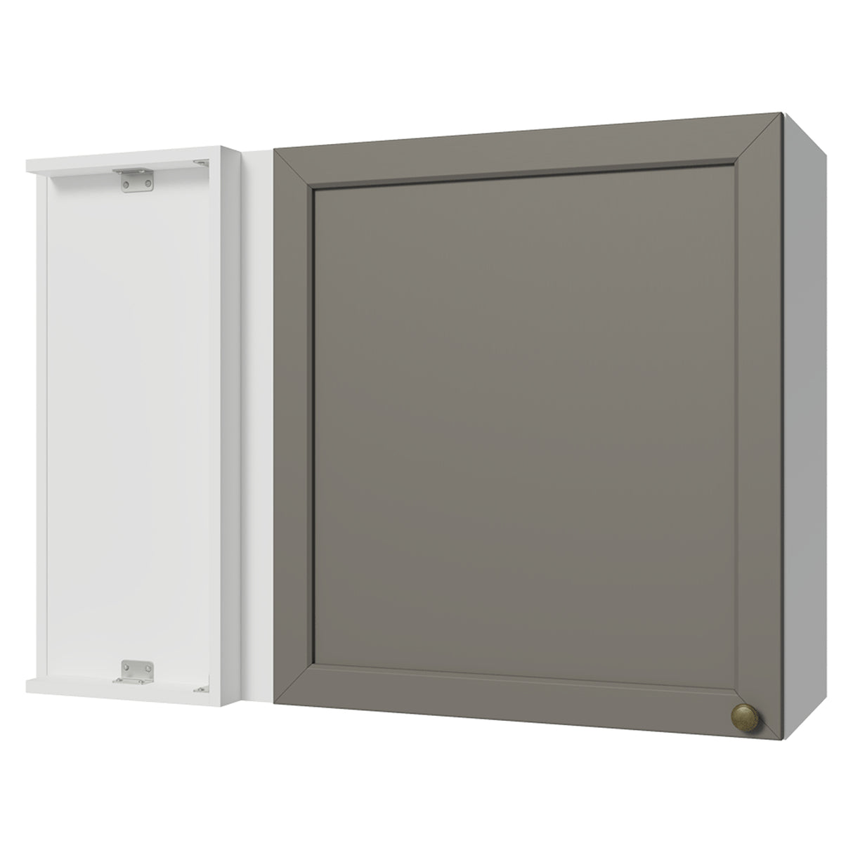 Mueble Superior de Cocina Vik Blanco y Gris 94x66cm con Dos Entrepaños y Una Puerta - MUEBLES SUPERIORES DE COCINA | Bylmo
