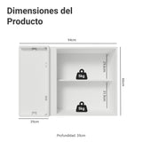 Mueble Superior de Cocina Vik Blanco y Verde 94x66cm con Dos Entrepaños y Una Puerta - MUEBLES SUPERIORES DE COCINA | Bylmo