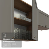 Mueble Superior de Cocina Vik Marrón y Gris 80x66cm con Dos Entrepaños y Dos Puertas