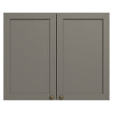 Mueble Superior de Cocina Vik Marrón y Gris 80x66cm con Dos Entrepaños y Dos Puertas