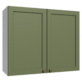 Mueble Superior de Cocina Vik Blanco y Verde 80x66cm con Dos Entrepaños y Dos Puertas - MUEBLES SUPERIORES DE COCINA | Bylmo