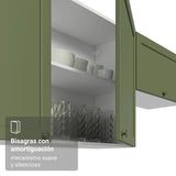 Mueble Superior de Cocina Vik Blanco y Verde 80x66cm con Dos Entrepaños y Dos Puertas - MUEBLES SUPERIORES DE COCINA | Bylmo