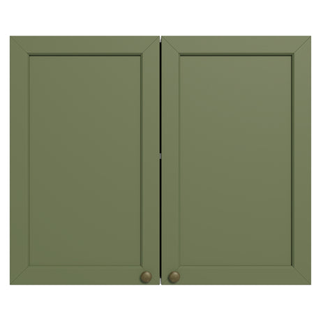 Mueble Superior de Cocina Vik Blanco y Verde 80x66cm con Dos Entrepaños y Dos Puertas - MUEBLES SUPERIORES DE COCINA | Bylmo