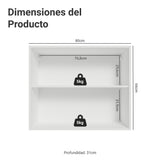 Mueble Superior de Cocina Vik Blanco y Verde 80x66cm con Dos Entrepaños y Dos Puertas - MUEBLES SUPERIORES DE COCINA | Bylmo