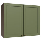 Mueble Superior de Cocina Vik Marrón y Verde 80x66cm con Dos Entrepaños y Dos Puertas - MUEBLES SUPERIORES DE COCINA | Bylmo