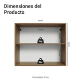Mueble Superior de Cocina Vik Marrón y Verde 80x66cm con Dos Entrepaños y Dos Puertas - MUEBLES SUPERIORES DE COCINA | Bylmo