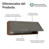 Mueble Superior de Cocina Vik Marrón y Gris 80x33cm con Un Entrepaño y Una Puerta - MUEBLES SUPERIORES DE COCINA | Bylmo