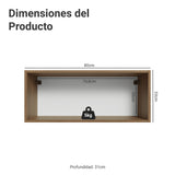 Mueble Superior de Cocina Vik Marrón y Gris 80x33cm con Un Entrepaño y Una Puerta - MUEBLES SUPERIORES DE COCINA | Bylmo