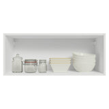 Mueble Superior de Cocina Vik Blanco y Verde 80x33cm con Un Entrepaño y Una Puerta - MUEBLES SUPERIORES DE COCINA | Bylmo