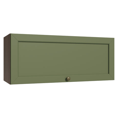 Mueble Superior de Cocina Vik Marrón y Verde 80x33cm con Un Entrepaño y Una Puerta - MUEBLES SUPERIORES DE COCINA | Bylmo