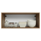 Mueble Superior de Cocina Vik Marrón y Verde 80x33cm con Un Entrepaño y Una Puerta - MUEBLES SUPERIORES DE COCINA | Bylmo