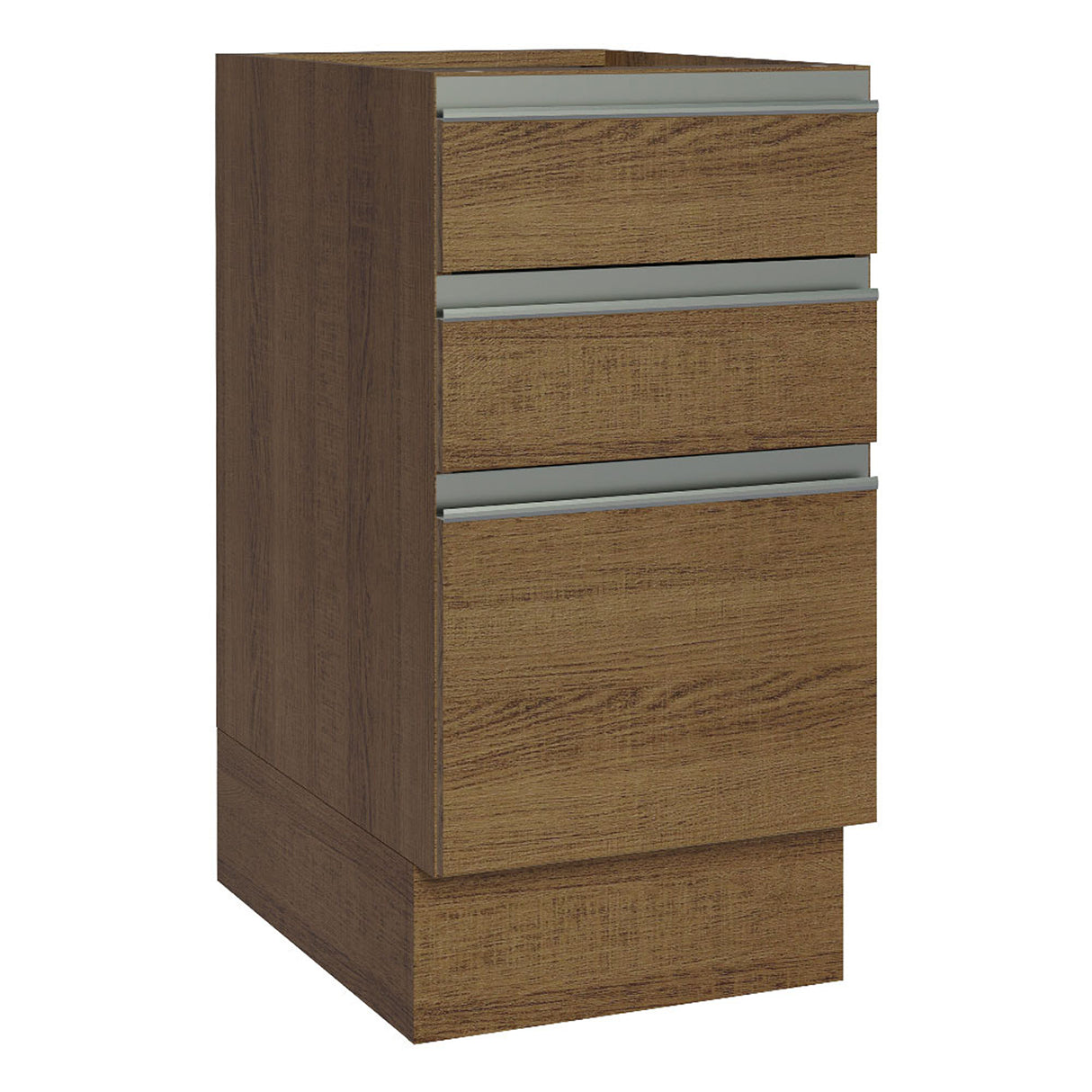Gabinete de Cocina Glamy Marrón 40x81cm sin Mesón sin Pozuelo y con Tres Cajones - MUEBLES INFERIORES DE COCINA | Bylmo