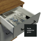 Gabinete de Cocina Agata Marrón y Gris 40x81cm sin Mesón sin Pozuelo y con Tres Cajones - MUEBLES INFERIORES DE COCINA | Bylmo