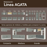 Gabinete de Cocina Agata Blanco y Gris 120x84cm con Mesón de Madera Aglomerada MDP sin Pozuelo y con Tres Cajones - MUEBLES INFERIORES DE COCINA | Bylmo