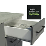 Gabinete de Cocina Agata Blanco y Gris 40x84cm sin Mesón sin Pozuelo y con Tres Cajones - MUEBLES INFERIORES DE COCINA | Bylmo