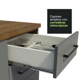 Gabinete de Cocina Agata Marrón y Gris 40x84cm sin Mesón sin Pozuelo y con Tres Cajones - MUEBLES INFERIORES DE COCINA | Bylmo