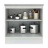 Gabinete de Cocina Agata Blanco y Gris 80x84cm sin Mesón sin Pozuelo - MUEBLES INFERIORES DE COCINA | Bylmo