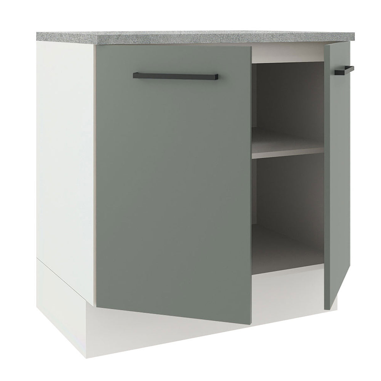 Gabinete de Cocina Agata Blanco y Gris 80x84cm sin Mesón sin Pozuelo - MUEBLES INFERIORES DE COCINA | Bylmo