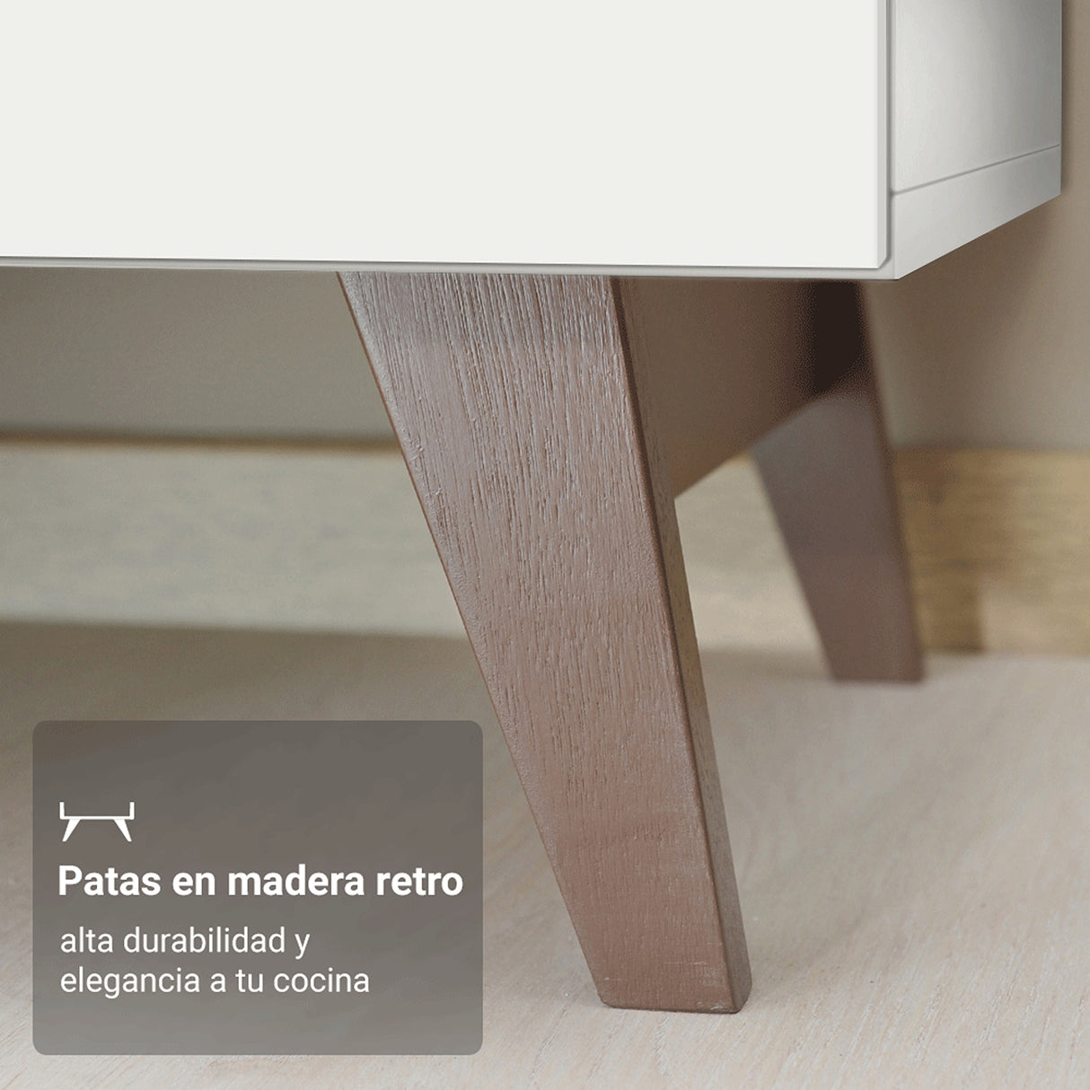 Set X 2 Muebles Inferiores de Cocina Reims Blanco 130x83cm sin Mesón sin Pozuelo y con Tres Cajones