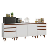 Set X 3 Muebles Inferiores de Cocina Reims Blanco 240x83cm sin Mesón sin Pozuelo y con Seis Cajones - MUEBLES INFERIORES DE COCINA | Bylmo