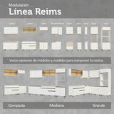Set X 3 Muebles Inferiores de Cocina Reims Blanco 240x83cm sin Mesón sin Pozuelo y con Seis Cajones - MUEBLES INFERIORES DE COCINA | Bylmo