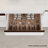 Set X 3 Muebles Inferiores de Cocina Reims Blanco 240x83cm sin Mesón sin Pozuelo y con Seis Cajones - MUEBLES INFERIORES DE COCINA | Bylmo