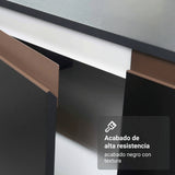 Set X 3 Muebles Inferiores de Cocina Reims Negro y Marrón 240x83cm sin Mesón sin Pozuelo y con Seis Cajones - MUEBLES INFERIORES DE COCINA | Bylmo