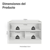 Gabinete de Cocina Vik Blanco y Gris 120x81cm sin Mesón sin Pozuelo - MUEBLES INFERIORES DE COCINA | Bylmo