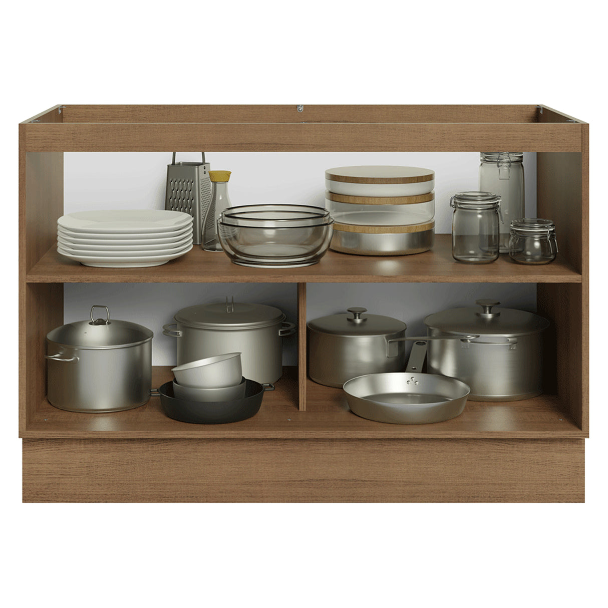 Gabinete de Cocina Vik Marrón y Gris 120x81cm sin Mesón sin Pozuelo - MUEBLES INFERIORES DE COCINA | Bylmo