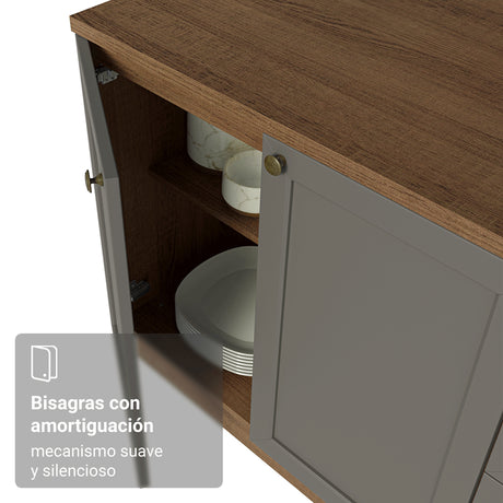 Gabinete de Cocina Vik Marrón y Gris 120x81cm sin Mesón sin Pozuelo - MUEBLES INFERIORES DE COCINA | Bylmo