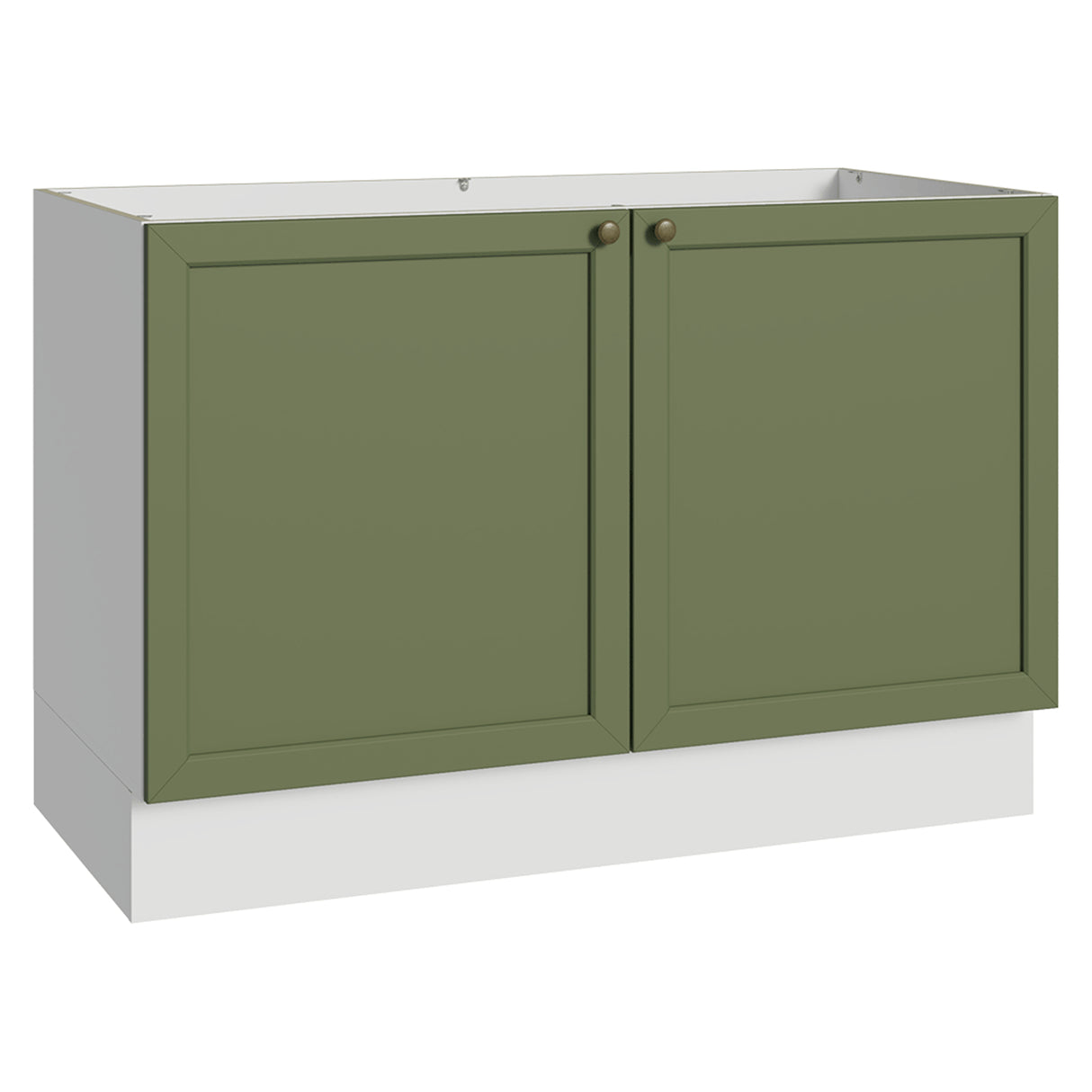 Gabinete de Cocina Vik Blanco y Verde 120x81cm sin Mesón sin Pozuelo - MUEBLES INFERIORES DE COCINA | Bylmo