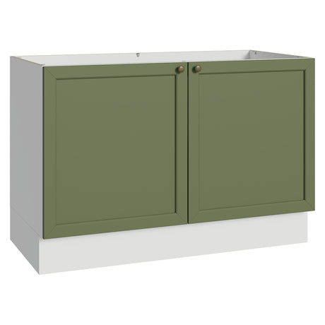 Gabinete de Cocina Vik Blanco y Verde 120x81cm sin Mesón sin Pozuelo - MUEBLES INFERIORES DE COCINA | Bylmo