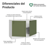 Gabinete de Cocina Vik Blanco y Verde 120x81cm sin Mesón sin Pozuelo - MUEBLES INFERIORES DE COCINA | Bylmo