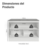 Gabinete de Cocina Vik Blanco y Verde 120x84cm con Mesón de Madera Aglomerada MDP sin Pozuelo - MUEBLES INFERIORES DE COCINA | Bylmo