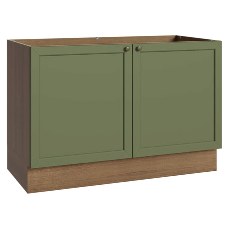 Gabinete de Cocina Vik Marrón y Verde 120x81cm sin Mesón sin Pozuelo - MUEBLES INFERIORES DE COCINA | Bylmo