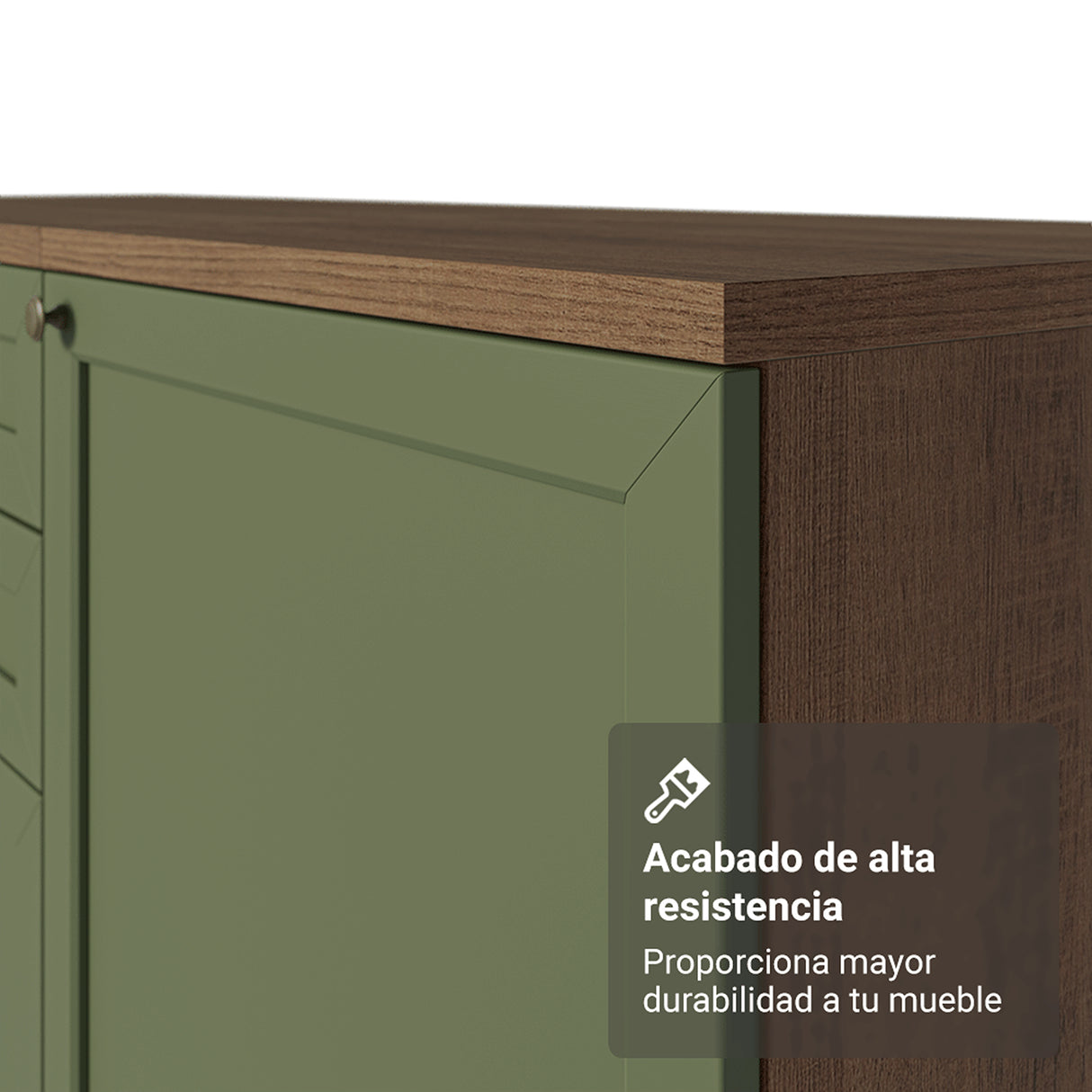Gabinete de Cocina Vik Marrón y Verde 120x81cm sin Mesón sin Pozuelo - MUEBLES INFERIORES DE COCINA | Bylmo