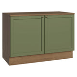 Gabinete de Cocina Vik Marrón y Verde 120x84cm con Mesón de Madera Aglomerada MDP sin Pozuelo - MUEBLES INFERIORES DE COCINA | Bylmo