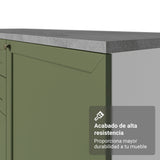 Gabinete de Cocina Vik Blanco y Verde 120x81cm sin Mesón sin Pozuelo y con Tres Cajones - MUEBLES INFERIORES DE COCINA | Bylmo