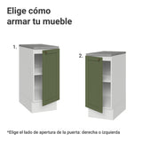 Gabinete de Cocina Vik Blanco y Verde 35x84cm sin Mesón sin Pozuelo - MUEBLES INFERIORES DE COCINA | Bylmo