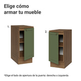 Gabinete de Cocina Vik Marrón y Verde 35x84cm sin Mesón sin Pozuelo - MUEBLES INFERIORES DE COCINA | Bylmo
