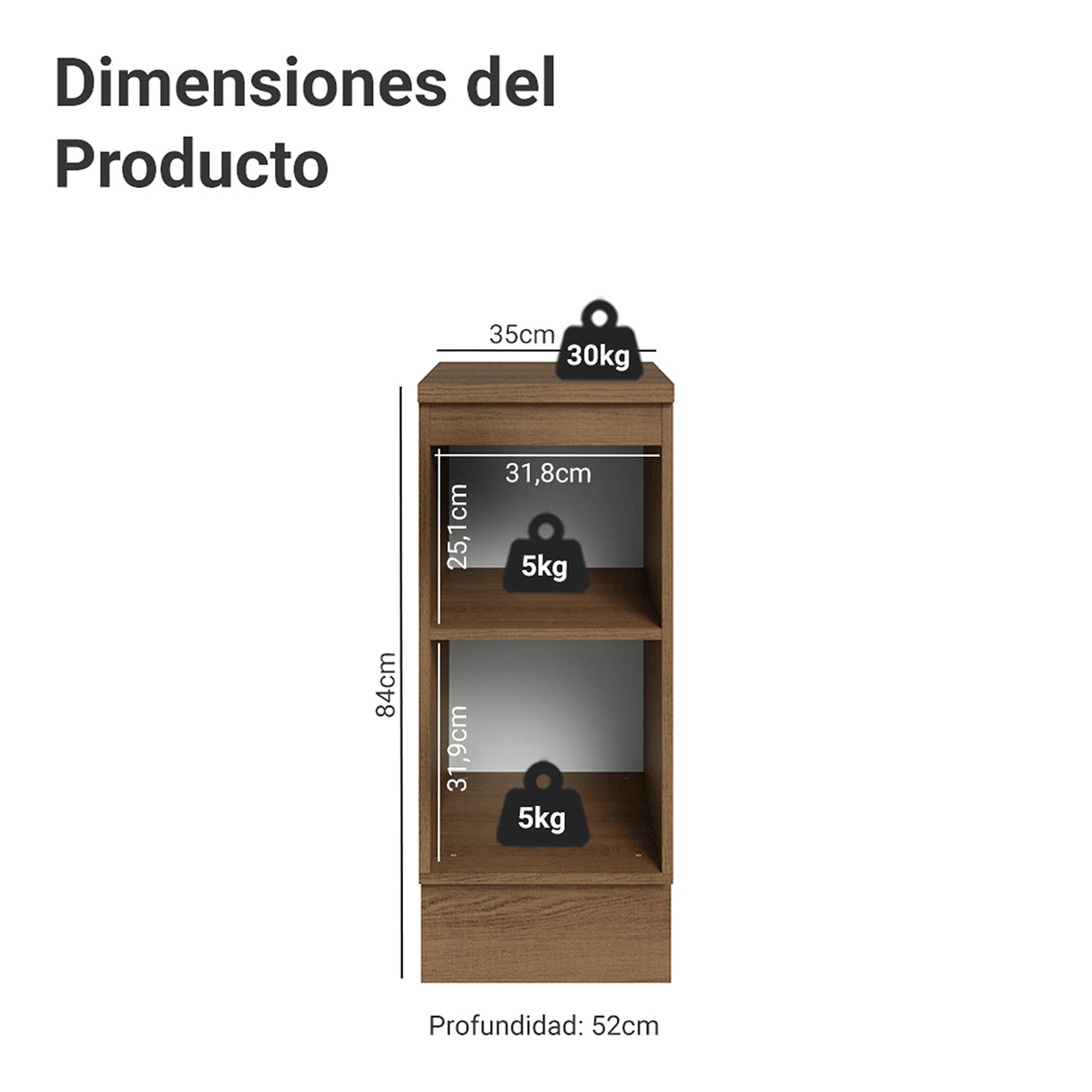 Gabinete de Cocina Vik Marrón y Verde 35x84cm sin Mesón sin Pozuelo - MUEBLES INFERIORES DE COCINA | Bylmo